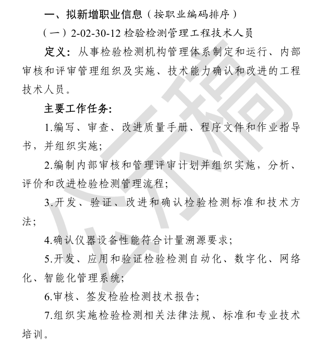 威尼斯wns8885556人社部公示新职业！“查验检测办理工程手艺职员”上榜